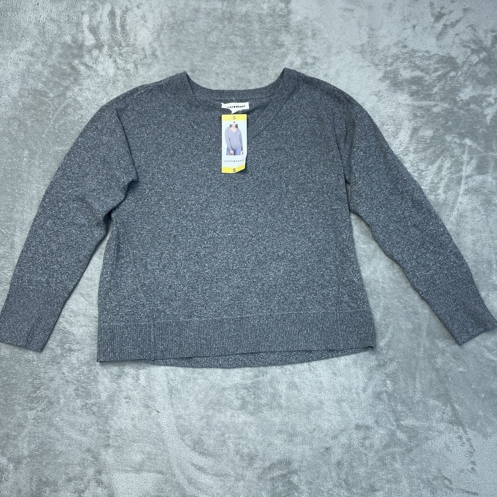 Lucky Brand Women's S Pullover Medium Heather Gray e0683 - Picture 3 of 7